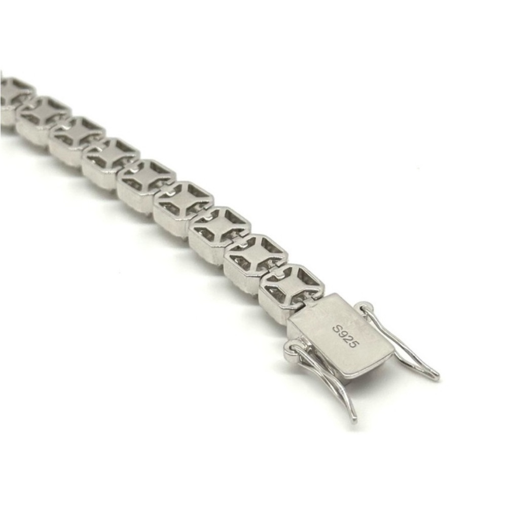 925 Silver, 11.5CTW Ice Cube Moissanite Bracelet - 8.5 - Picture 8 of 8